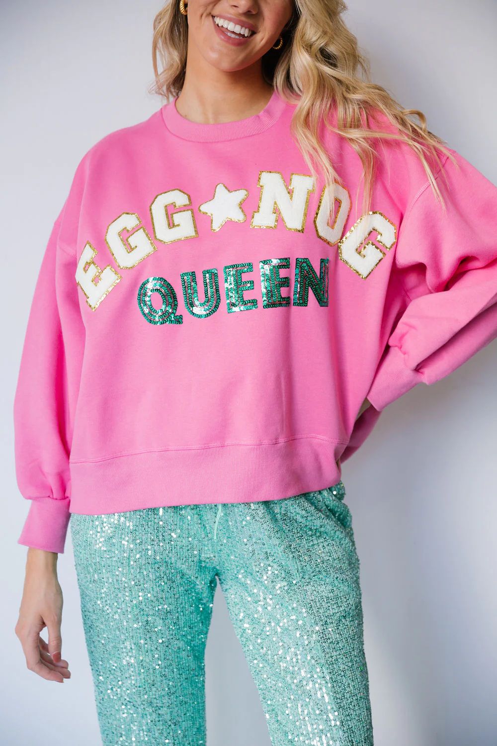 EGG NOG QUEEN PINK PULLOVER | Judith March