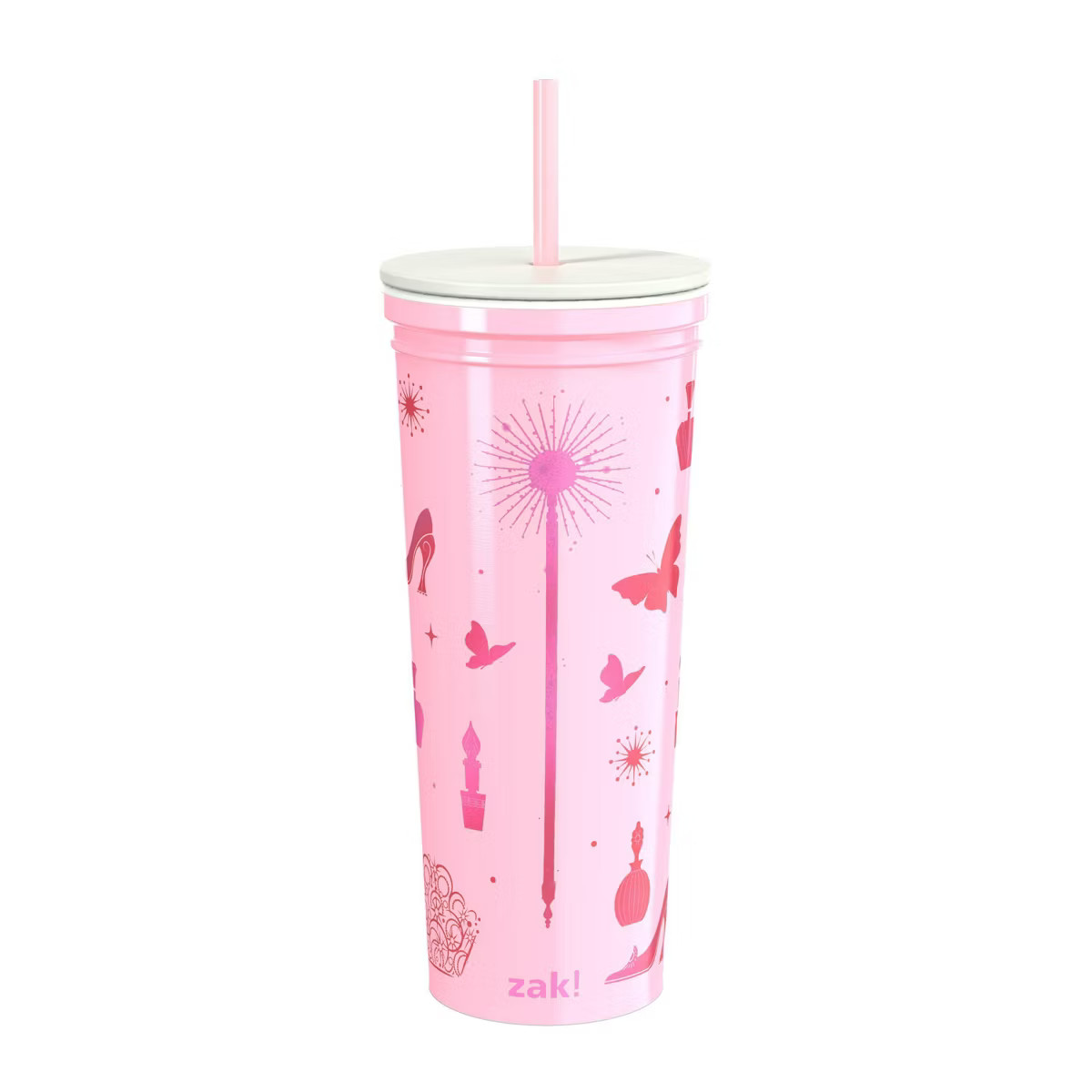 Zak Designs 23 fl oz Stainless Steel Wicked Kendall Straw Tumbler Pink | Target