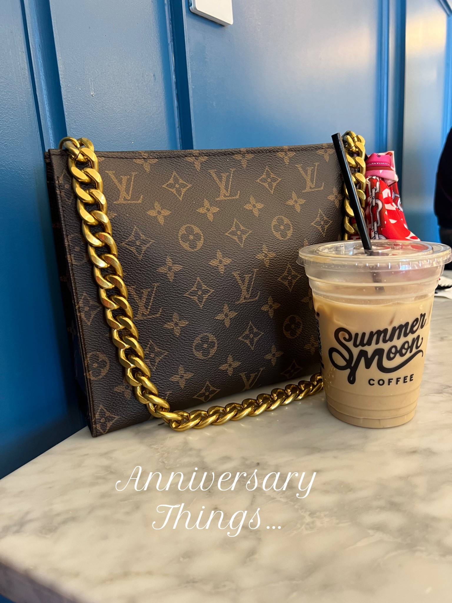 While celebrating our 22nd wedding anniversary, we started the day off at a new coffee shoppe. Anyone familiar with #summermoon #coffee? ☕️ ☀️ 🌙 

#louisvuitton #pursehack #may #summer #whattowearhereandthere

#LTKTravel #LTKSummerEdit