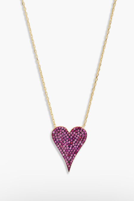 Pink heart necklaces for Valentine’s Day 