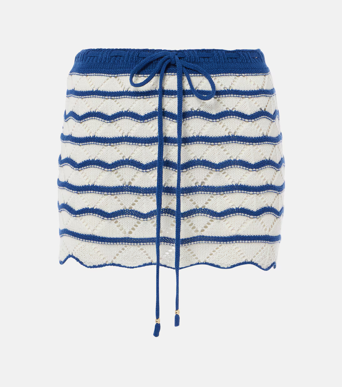 Coco striped open-knit cotton-blend miniskirt | Mytheresa (US/CA)