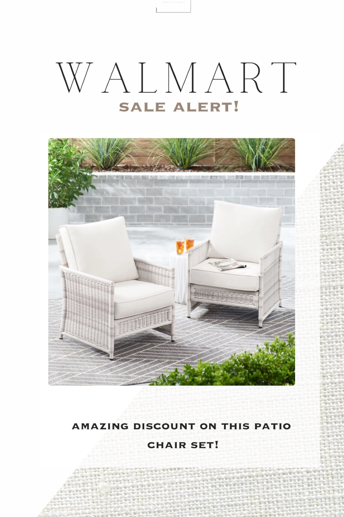 Beautiful patio chairs from Walmart!

Neutral patio furniture, wicker chairs, patio chair, outdoor chairs, outdoor furniture, Walmart patio, lounge chairs

#LTKHome #LTKSaleAlert #LTKSeasonal