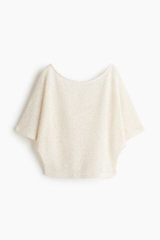 Women's Cream Glittery Knit Top | H&M US | H&M (US + CA)