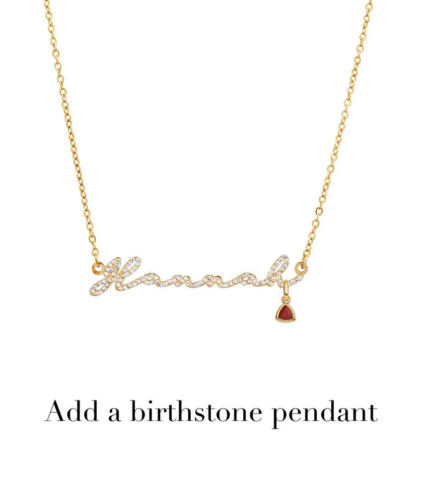 Crystal Signature Name Necklace (Gold) | Abbott Lyon