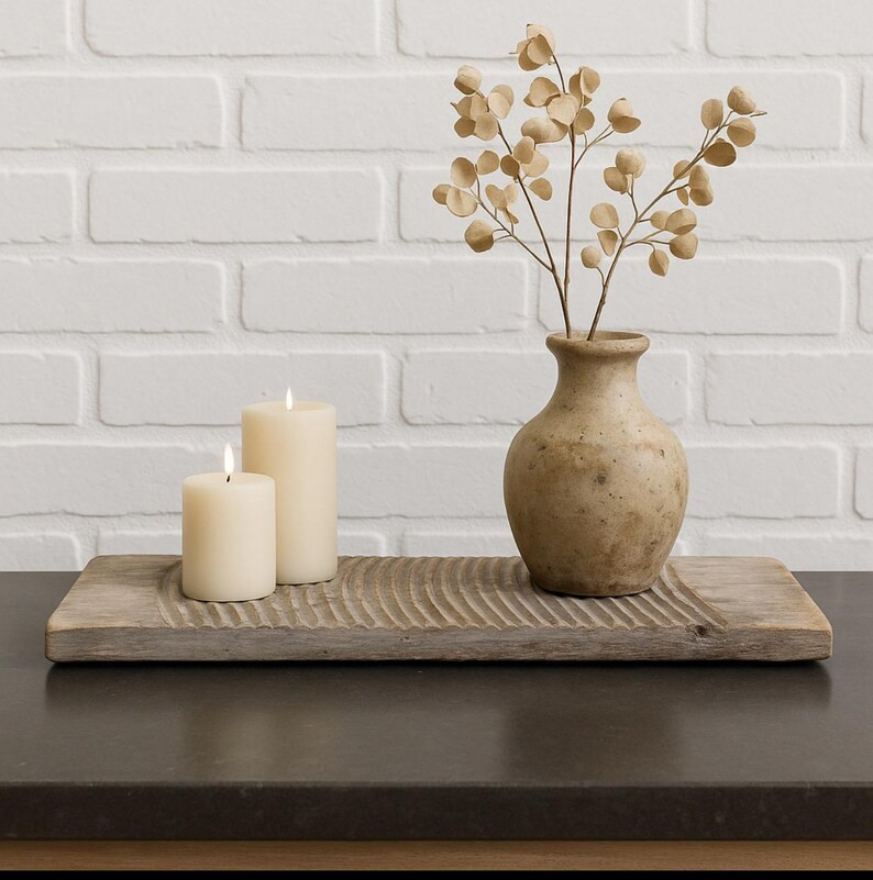 Vintage Wooden Washboard | Decorative Fluted Tray | Whitewash Tray With Lines | Textured Old Tray... | Etsy (US)