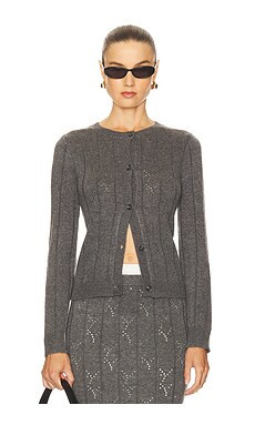 Line & Dot Alena Cardigan in Charcoal Grey from Revolve.com | Revolve Clothing (Global)