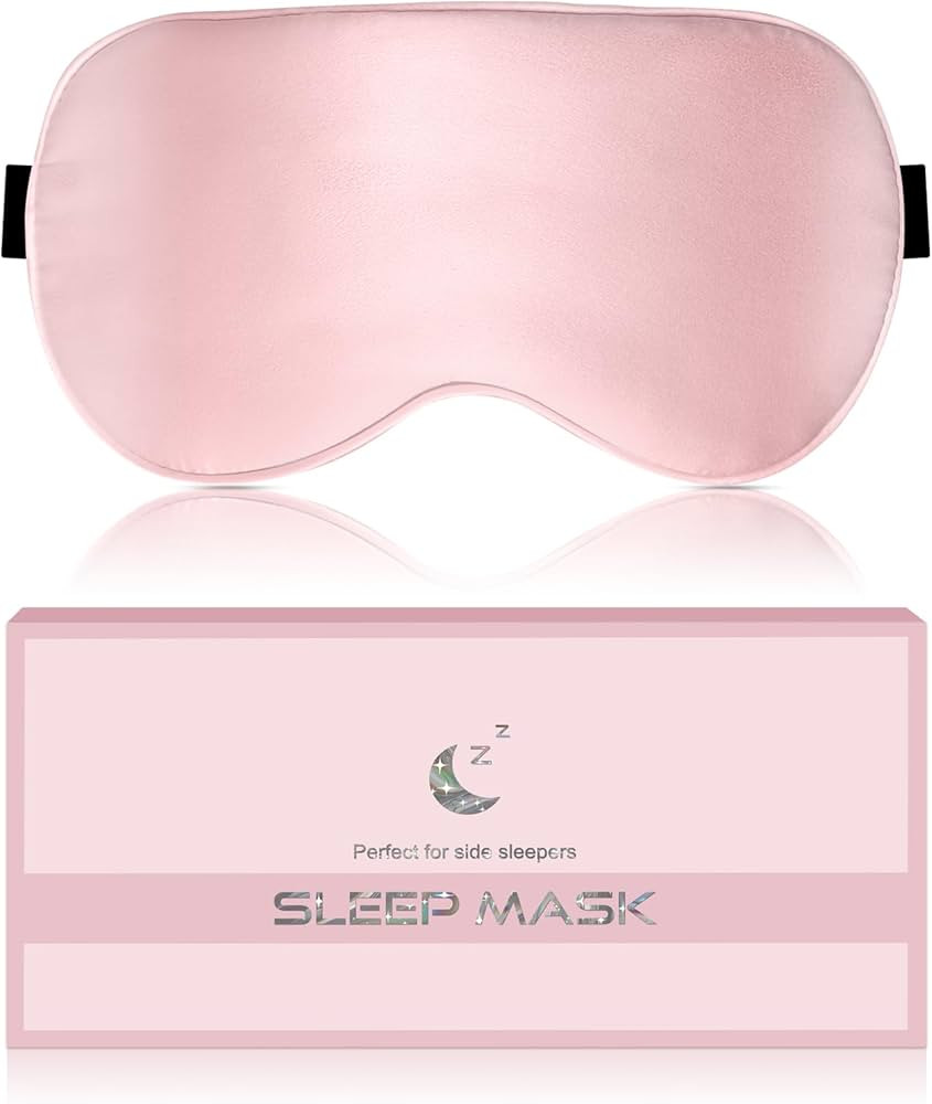 Silk Sleep Mask for Women - Soft Breathable Organic Natural Mulberry Silk Fabric Blackout Eye Mas... | Amazon (US)