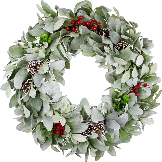 Front Door Wreath, 24 Inch Fall Door Wreath Handmade Pine Cones Door Wreath for Autumn, Farmhouse... | Amazon (US)