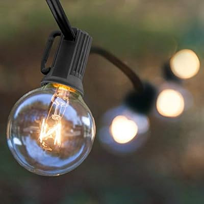 25Ft Outdoor Patio String Lights with 27 Clear Globe G40 Bulbs,UL Certified for Patio Porch Backy... | Amazon (US)