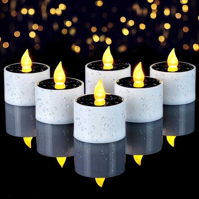 Homemory Solar Candles Outdoor Waterproof, Dusk to Dawn Outdoor Lighting, Reusable LED Tea Light ... | Amazon (US)