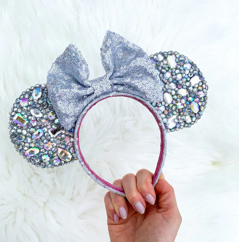 Diamonds Are Forever Sequin & Rhinestone Minnie Mouse Ears Headband || Mickey Ears || Minnie Ears... | Etsy (Global)