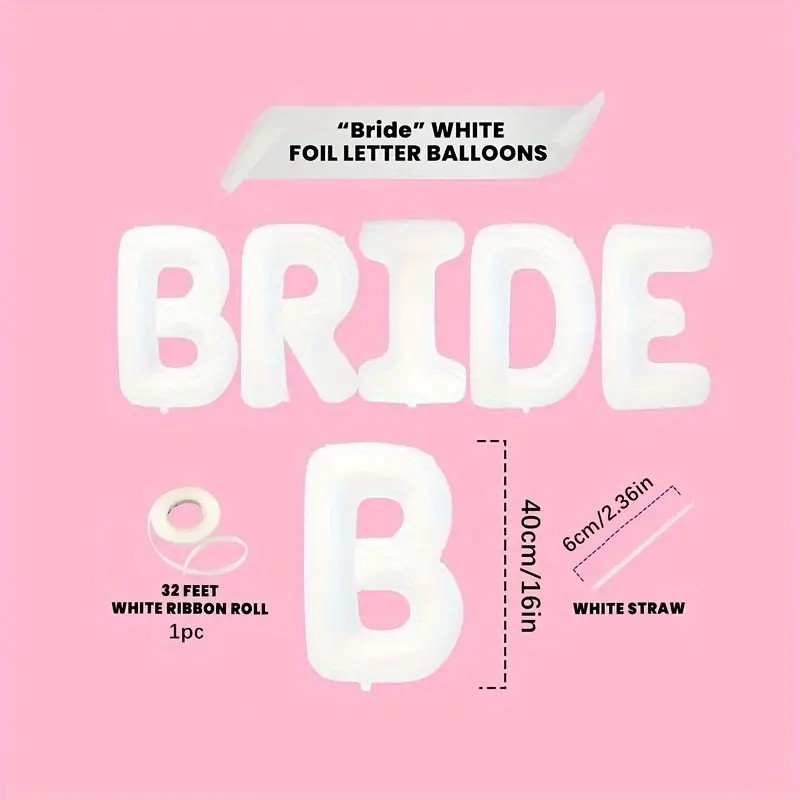 White Bride Letter Foil Balloon Wedding Bridal Shower - Temu | Temu Affiliate Program