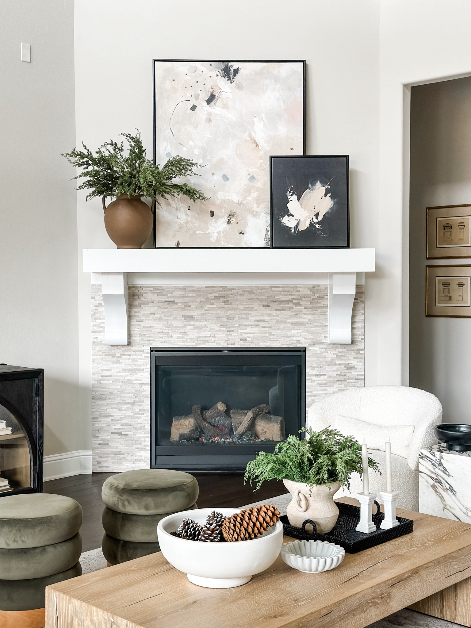 Living room views, coffee table styling, abstract art, earthy organic decor. 

#LTKHome #LTKFindsUnder100 #LTKStyleTip