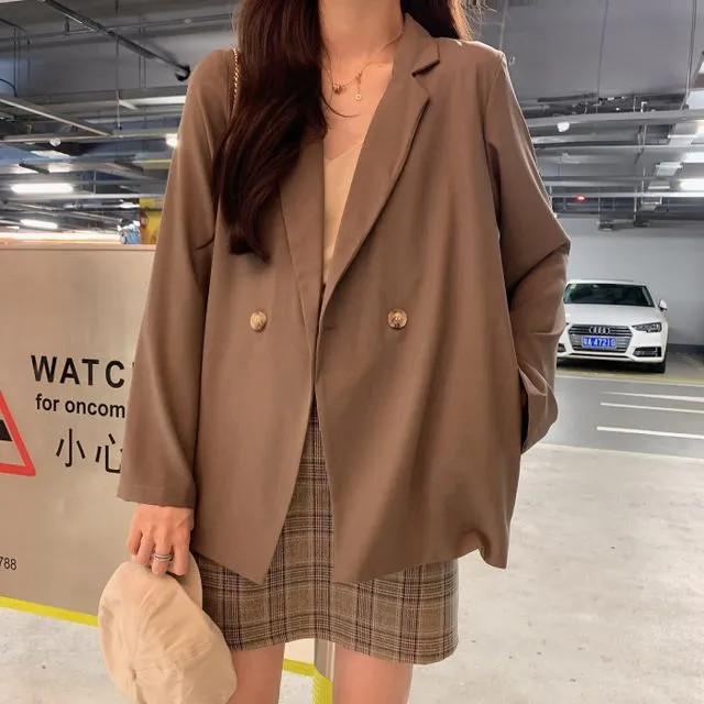 Yako - Double-Breasted Blazer / Spaghetti-Strap Top / Mini Skirt | YesStyle | YesStyle Global