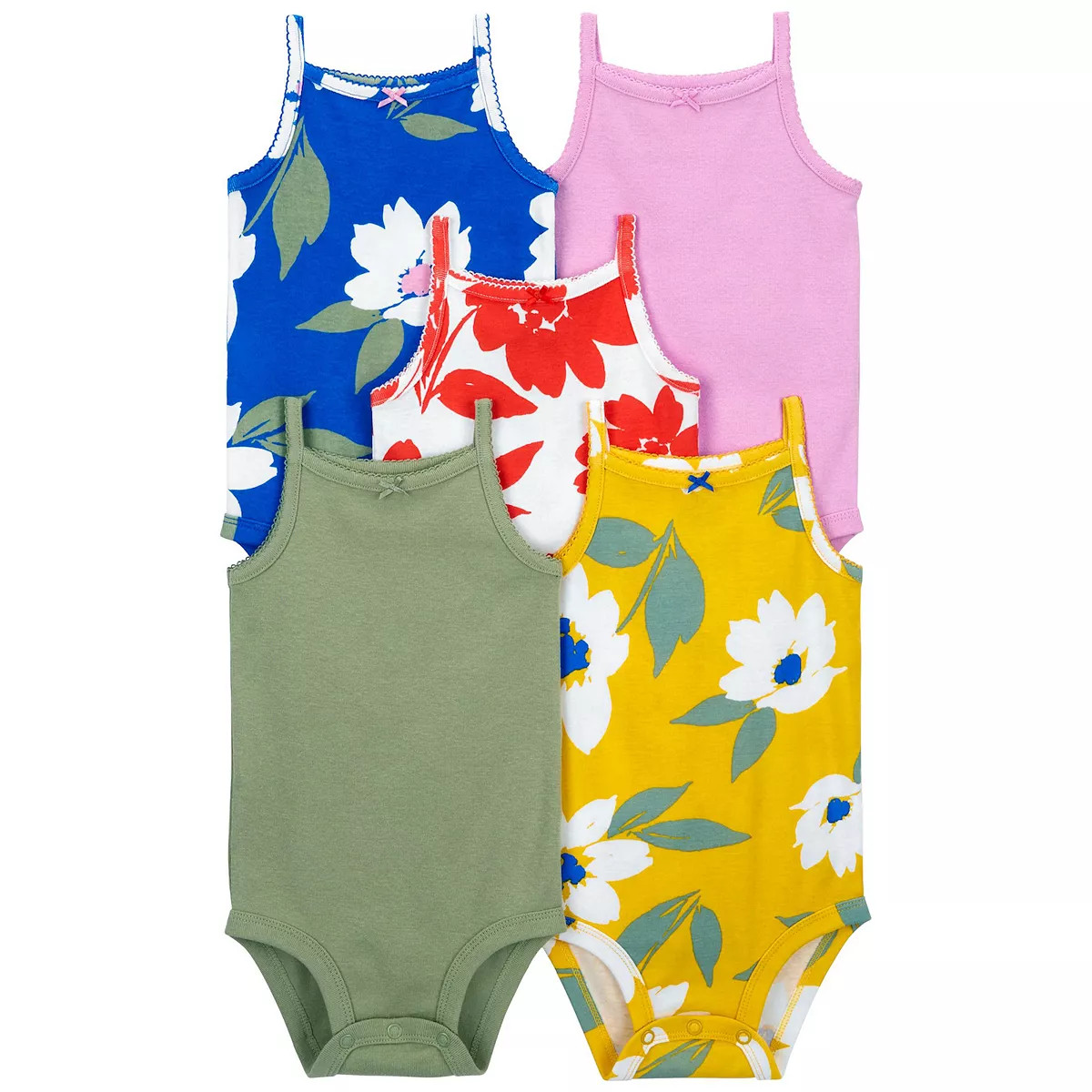 Baby Girl Carter's 5-Pack Floral Tank Top Bodysuits | Kohl's