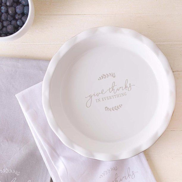 Pie Plate Ceramic 9.5 Give Thanks - 1 Thess 5:18 (Other) - Walmart.com | Walmart (US)