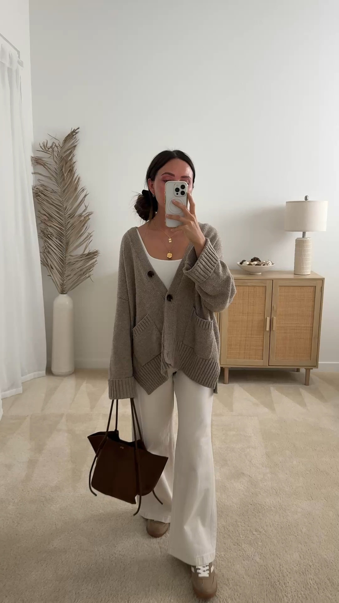 Finally snagged a pair of these white wide leg jeans from Abercrombie (wearing size 24 short)—they’re on sale right now! | Abercrombie jeans, Abercrombie sale, spring outfit, spring brunch outfit, spring jeans, spring denim, white wide leg jeans outfit, white denim, white jeans, all white outfit, amazon cardigan, amazon bodysuit, amazon sneakers, amazon bag, amazon purse, brown suede bag, brown suede purse, brown suede tote, adidas sambas dupe, adidas sambas alternative, spring sneakers, neutral sneakers // neutrallynicole, @neutrallynicole, neutrallynicole.com, Neutrally Nicole

#LTKPetite #LTKootd #LTKSpringSale #LTKSaleAlert