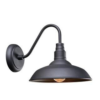 Dale 1-Light Black Outdoor Wall Lantern Sconce | The Home Depot