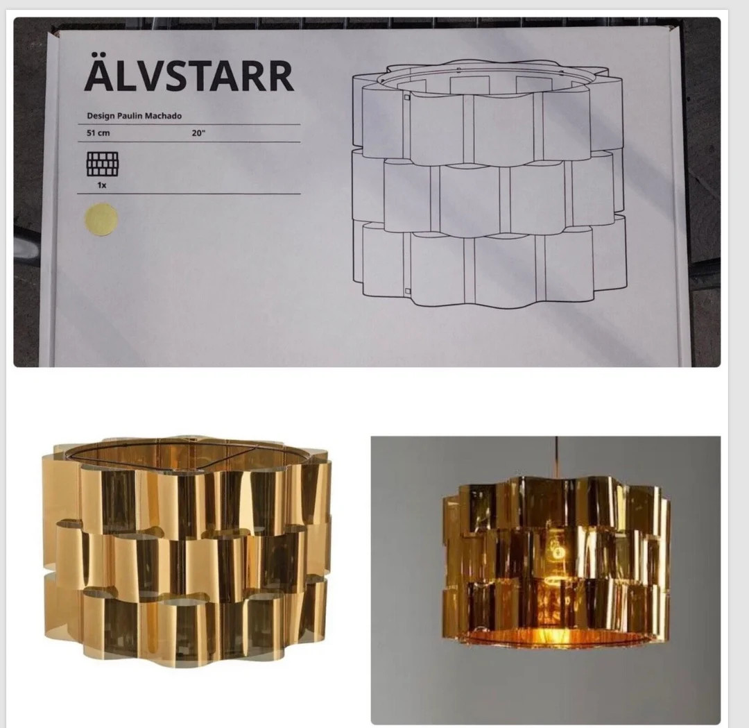 Ikea Alvstarr Lamp Shade Gold 20 NEW Includes Light - Etsy | Etsy (US)