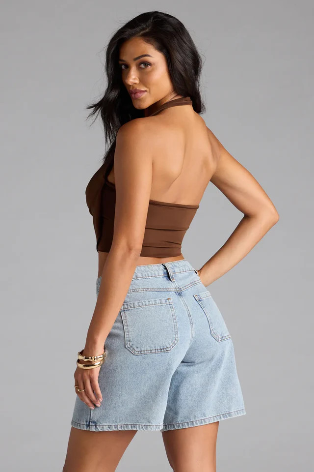 Take The Plunge Sleeveless Halter Crop Top | Windsor Stores