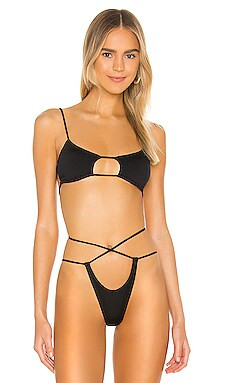 Monica Hansen Beachwear Havana Bikini Top in Black from Revolve.com | Revolve Clothing (Global)