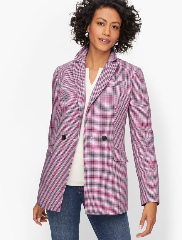 Double Breasted Houndstooth Blazer | Talbots