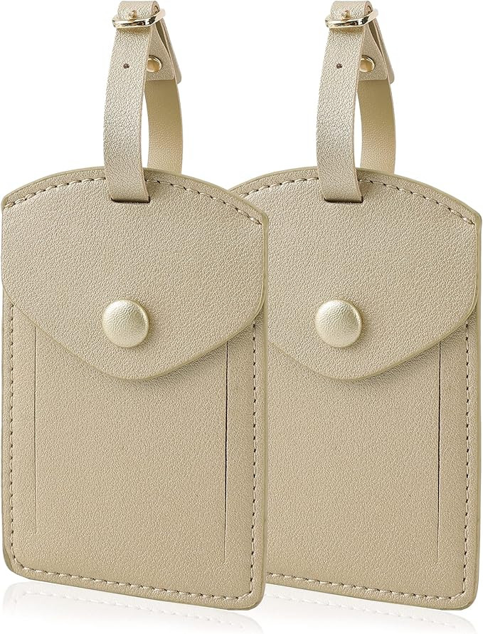 Kevancho Leather Luggage Tags for Men Women, Suitcase Labels Baggage Bag Tag ID Tags with Full Ba... | Amazon (US)