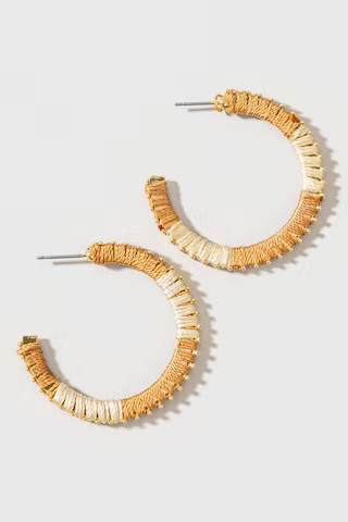 Hazel Thread Wrap Hoops | Francesca's