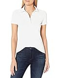 Lacoste Women's Short Sleeve Slim Fit Stretch Pique Polo Shirt, Deep White, 8 | Amazon (US)