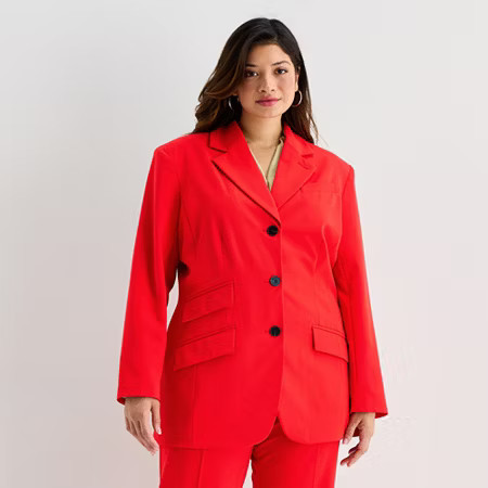 Worthington Womens Plus Regular Fit Blazer, 16w, Red | JCPenney