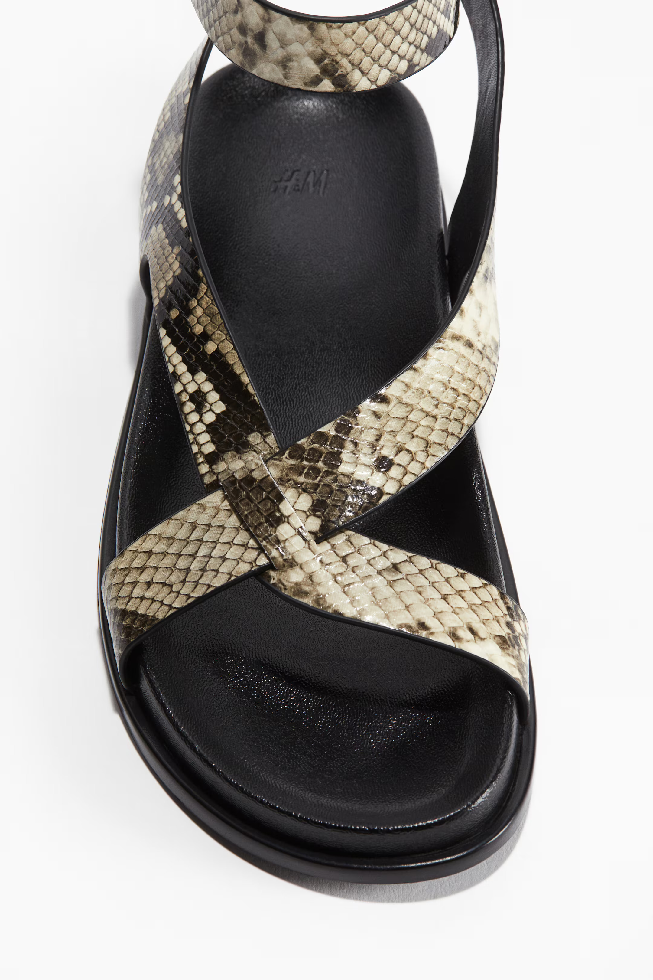 Sandals - Beige/Snakeskin-patterned - Ladies | H&M GB | H&M (UK, MY, IN, SG, PH, TW, HK)