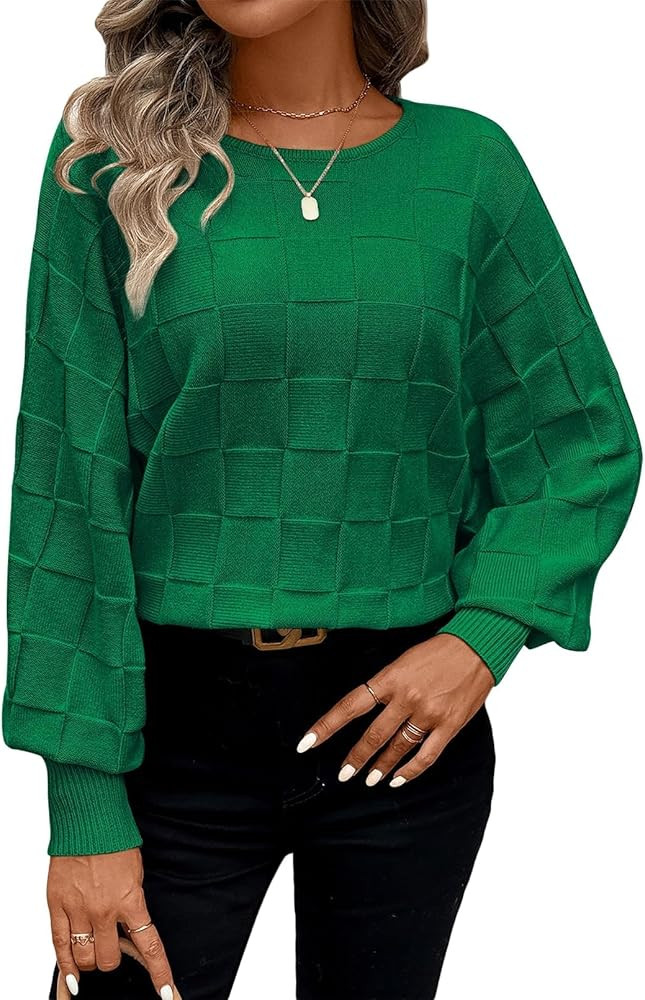 Pink Queen Women's Fall Sweaters 2024 Casual Long Batwing Sleeve Oversized Crewneck Pullover Wint... | Amazon (US)