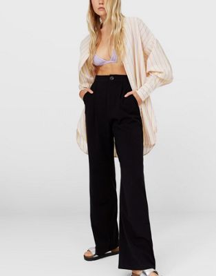 Stradivarius wide leg relaxed dad pants in black  | ASOS | ASOS (Global)