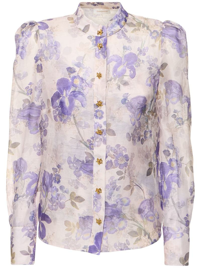 Lyrical printed linen & silk shirt | Luisaviaroma