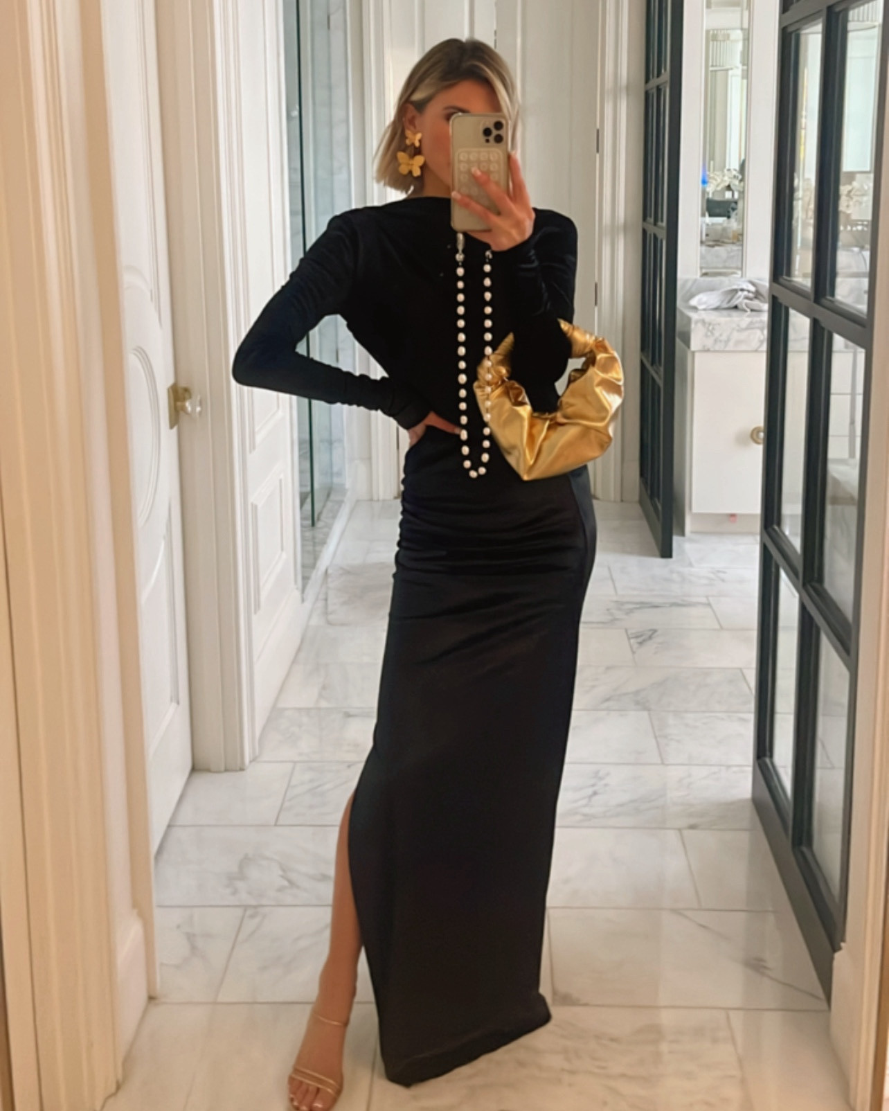 Gala dress, back tie wedding guest dress 