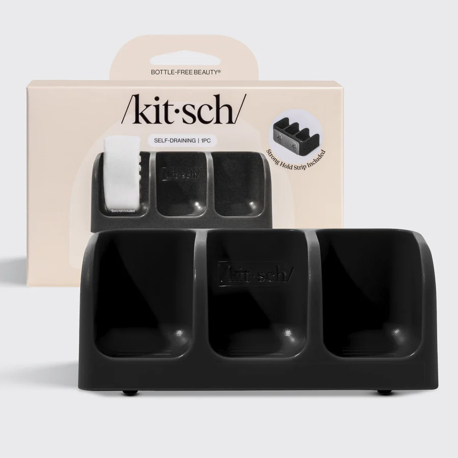 Black Self-Draining Soap Dish | Kitsch