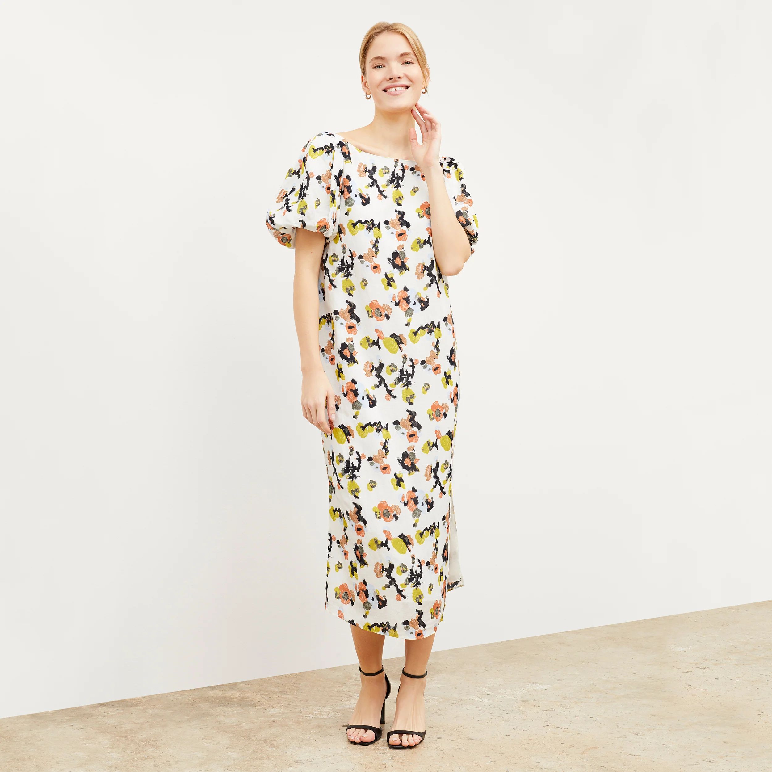 Gali Dress - Meadow Print Linen :: Multicolor | MM LaFleur