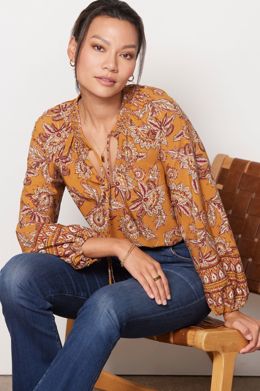 EVEREVE Britta Border Print Blouse | EVEREVE | Evereve
