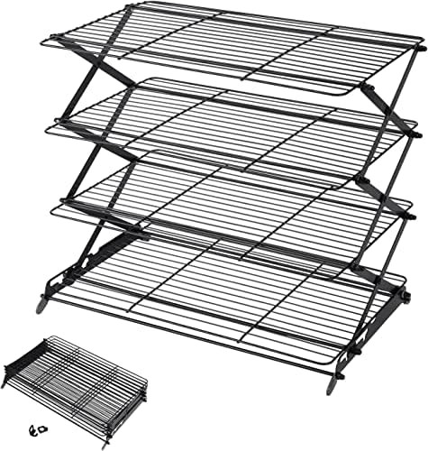 Geesta 2/3/4-Tier Upgraded Collapsible Cooling Rack with Adjustable 3 Setting Design Stackable Ro... | Amazon (US)