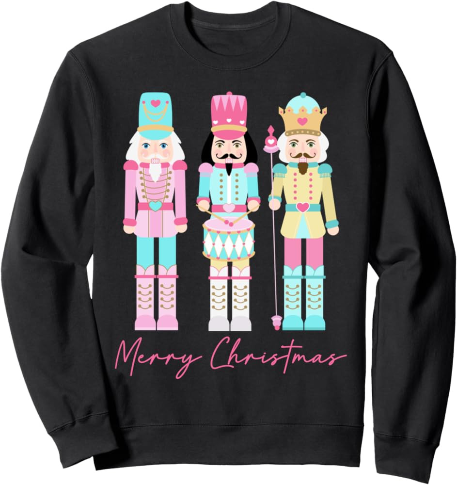 Nuts About Christmas Funny Pastel Christmas Nutcracker Doll Sweatshirt | Amazon (US)