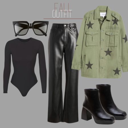 Love me an all black outfit (and anything with stars)! 

#stars #leatherpants #boots #blackboots #jacket #bodysuit #skims #blacksunglasses #sunglasses 

#LTKSeasonal #LTKtravel #LTKxNSale