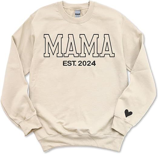 Embroidered Mama Sweatshirt Gifts For Mom Mama Shirts For Women Sweatshirt For Women Embroidered ... | Amazon (US)