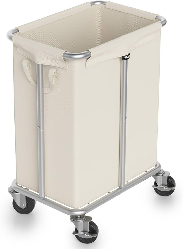 Laundry Basket with Wheels, Rolling Laundry Hamper 170L Large Dirty Clothes Hamper Cart with Meta... | Amazon (US)