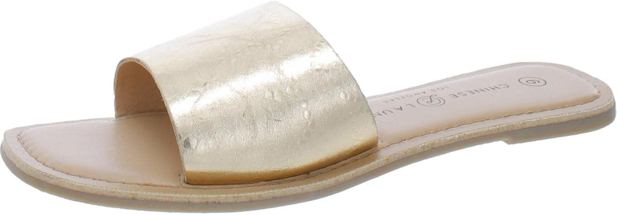 Amazon.com | Chinese Laundry Women's Regina Slide Sandal, Gold, 5 | Slides | Amazon (US)