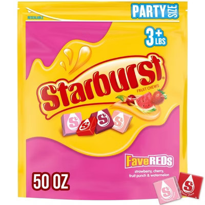 Starburst FaveRed Chewy Candy Individually Wrapped Fruit Candies - 50oz | Target
