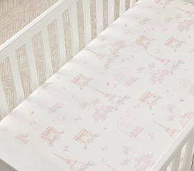 Monique Lhuillier Paris Toile Crib Fitted Sheet | Pottery Barn Kids
