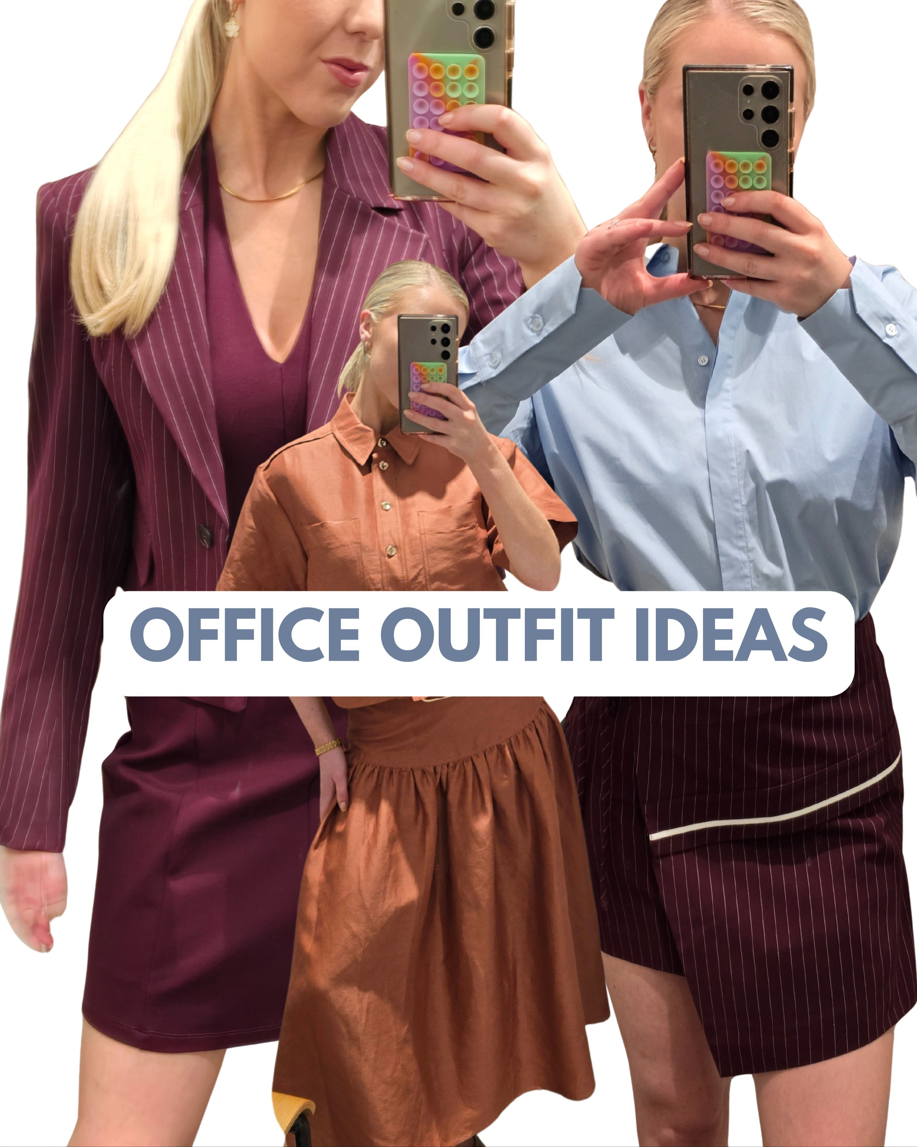 Office outfit ideas that aren't black. #officeoutfits #workwear #corporatestyle 

