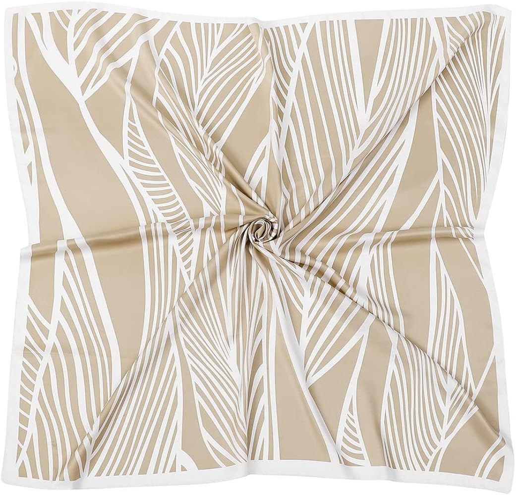 JN&LULU Women's satin square scarf Fashion pattern large hair scarf wrap headscarf 35" x 35" | Amazon (US)