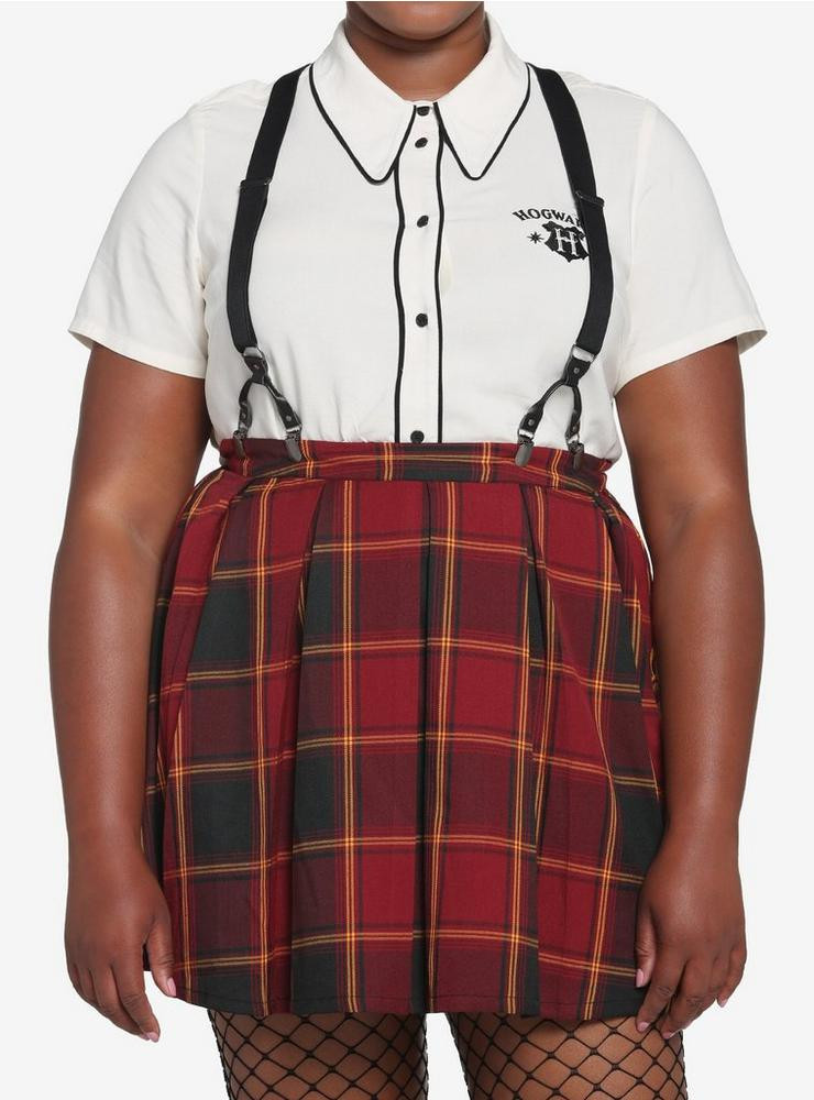 Harry Potter Gryffindor Pleated Suspender Skirt Plus Size | Hot Topic