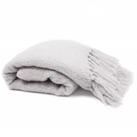 MoDRN Woven Faux Mohair Throw Blanket, Gray Mist | Walmart (US)